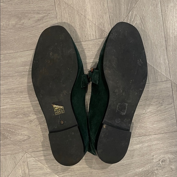 Jeffrey Campbell Size 9 Green Suede Convertible Loafers/Mules with Gold Chain - Picture 2 of 2